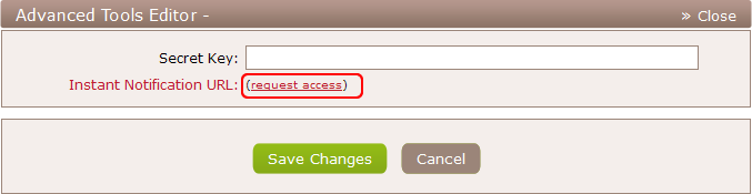 ClickBank Settings: Request Access
