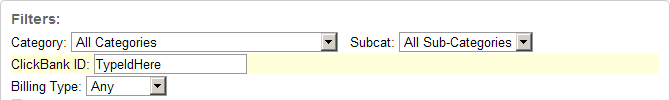 ClickBank ID filter
