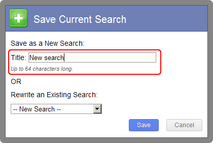 Save as a new search
