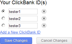 Settings: Your ClickBank IDs